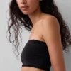 Bandeau-bralette van biologisch stretchkatoen met kanten rand