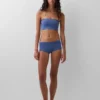 Bandeau-bralette van biologisch stretchkatoen met kanten rand