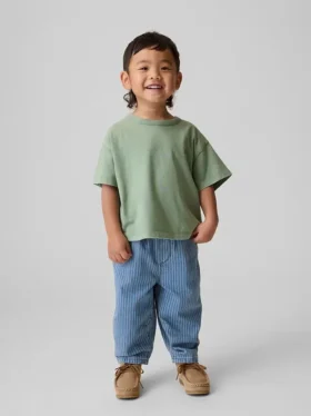 Barrel-jeans met elastische tailleband voor Baby & Peuter