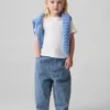 Barrel-jeans met elastische tailleband voor Baby & Peuter