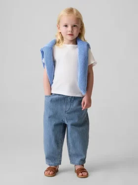 Barrel-jeans met elastische tailleband voor Baby & Peuter