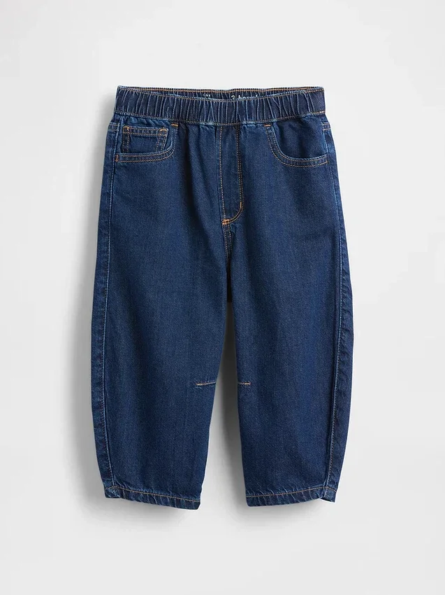 Barrel-jeans met elastische tailleband voor Baby & Peuter