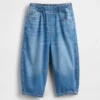 Barrel-jeans met elastische tailleband voor Baby & Peuter