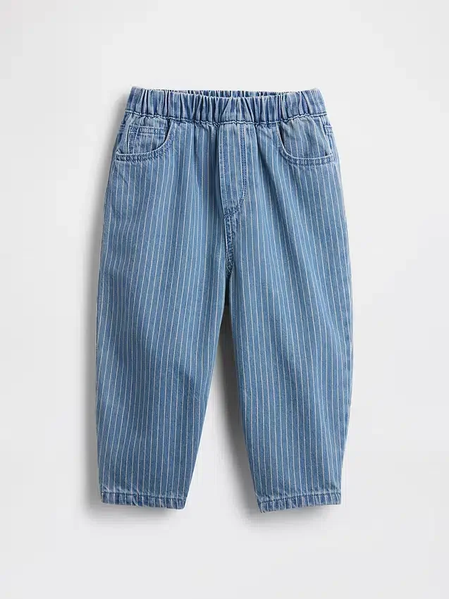 Barrel-jeans met elastische tailleband voor Baby & Peuter