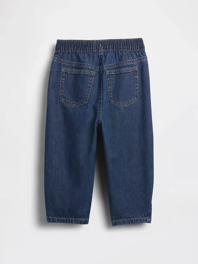Barrel-jeans met elastische tailleband voor Baby & Peuter
