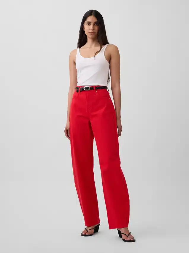 Barrel-Jeans met hoge taille