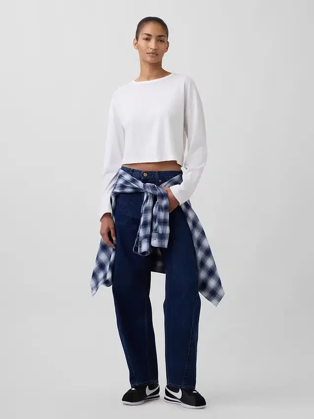 Barrel-Jeans met hoge taille