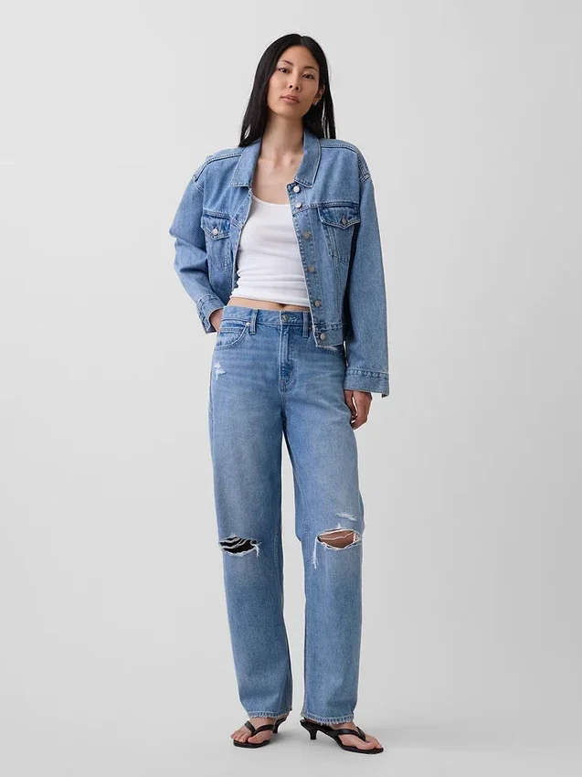 Barrel-Jeans met hoge taille