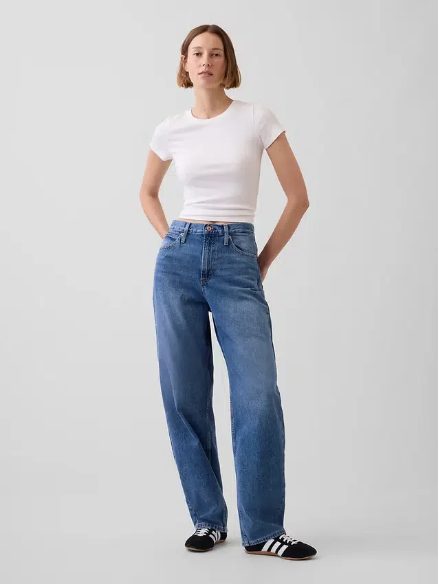Barrel-Jeans met hoge taille