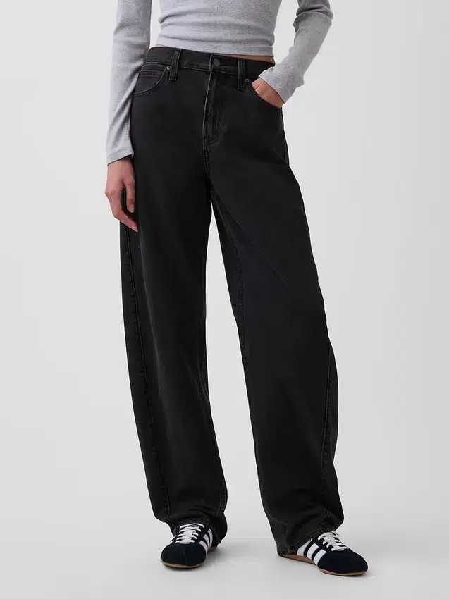 Barrel-Jeans met hoge taille