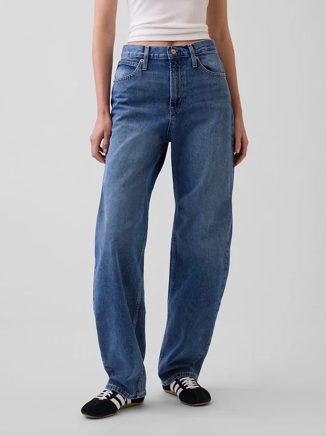 Barrel-Jeans met hoge taille