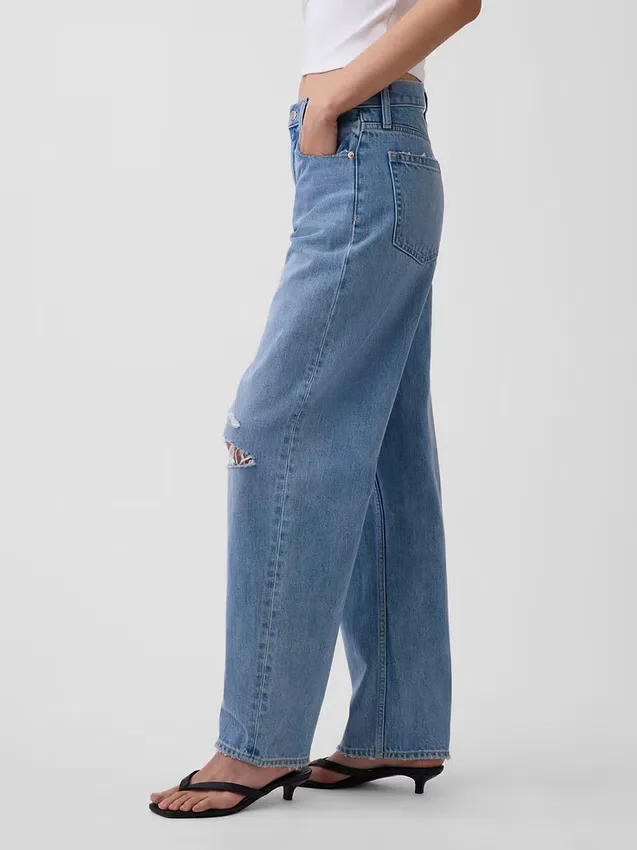 Barrel-Jeans met hoge taille