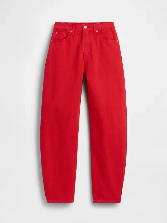 Barrel-Jeans met hoge taille