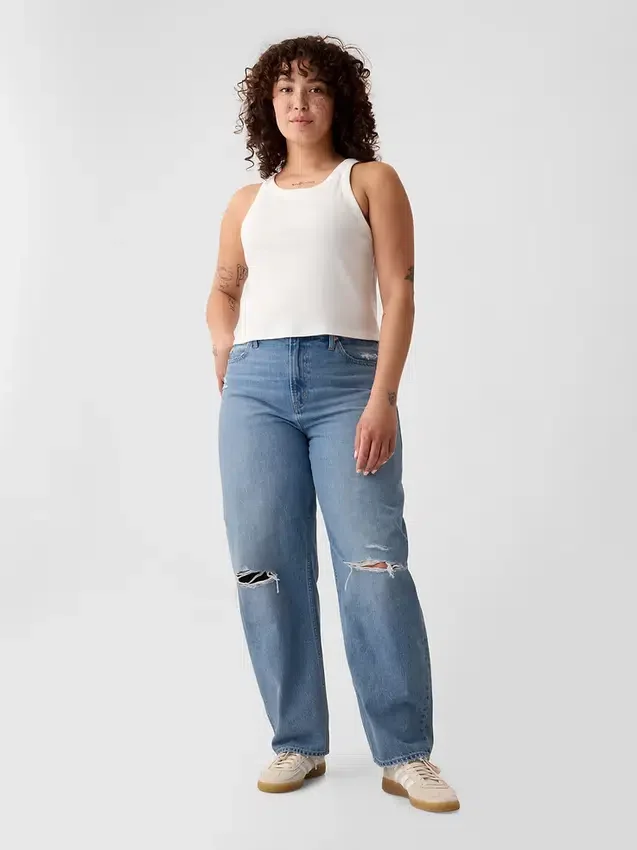 Barrel-Jeans met hoge taille
