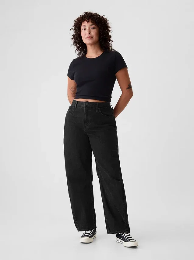 Barrel-Jeans met hoge taille