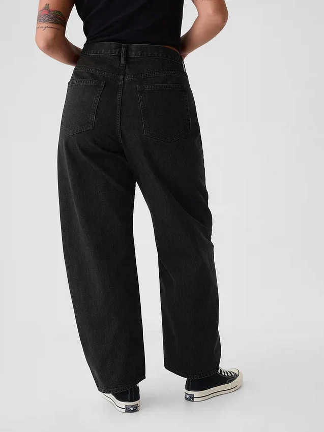 Barrel-Jeans met hoge taille