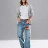 Barrel-Jeans met hoge taille