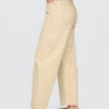 Barrel-Jeans met hoge taille en kaki strepen