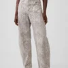 Barrel-Jeans met hoge taille en slangenprint