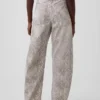 Barrel-Jeans met hoge taille en slangenprint