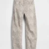 Barrel-Jeans met hoge taille en slangenprint