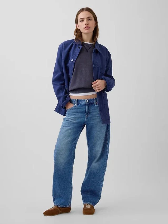 Barrel-Jeans met lage taille