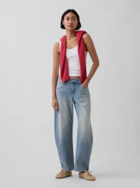 Barrel-Jeans met lage taille