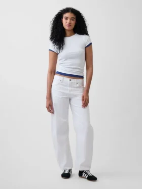 Barrel-Jeans met lage taille