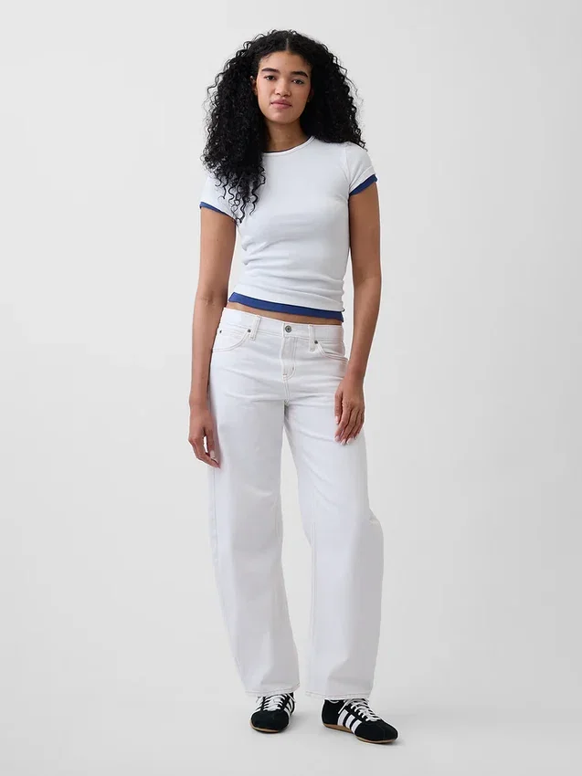 Barrel-Jeans met lage taille