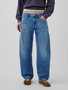 Barrel-Jeans met lage taille