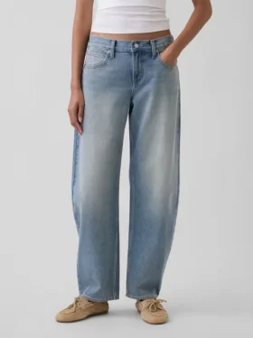 Barrel-Jeans met lage taille