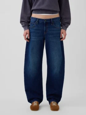 Barrel-Jeans met lage taille