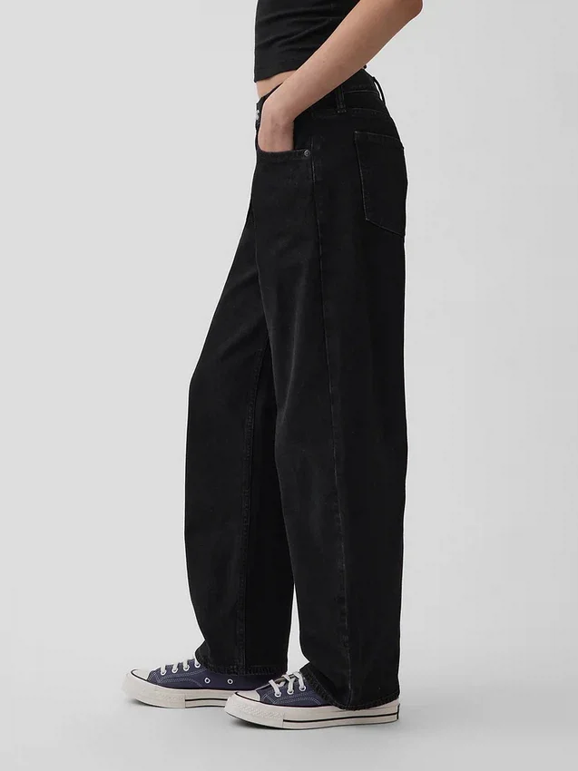 Barrel-Jeans met lage taille
