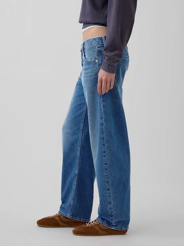 Barrel-Jeans met lage taille