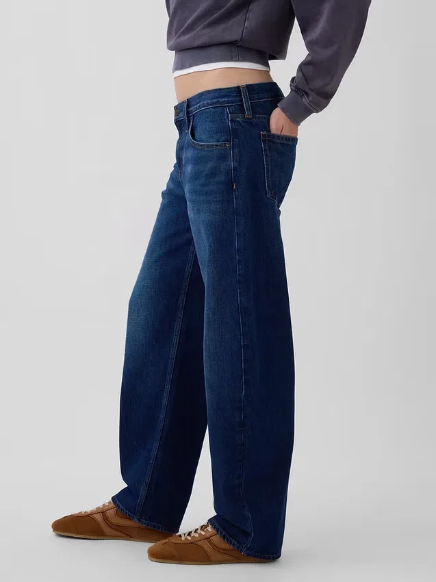 Barrel-Jeans met lage taille