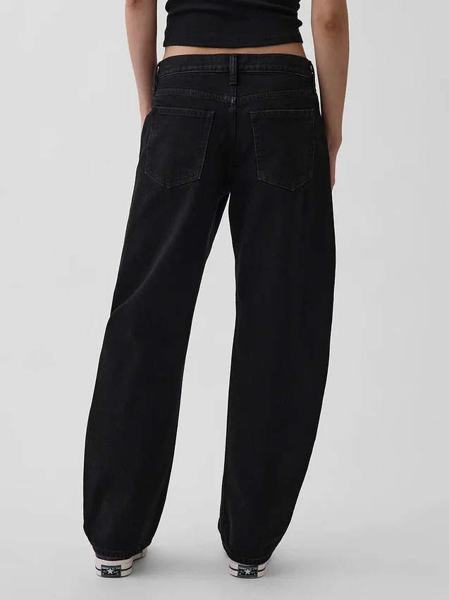 Barrel-Jeans met lage taille