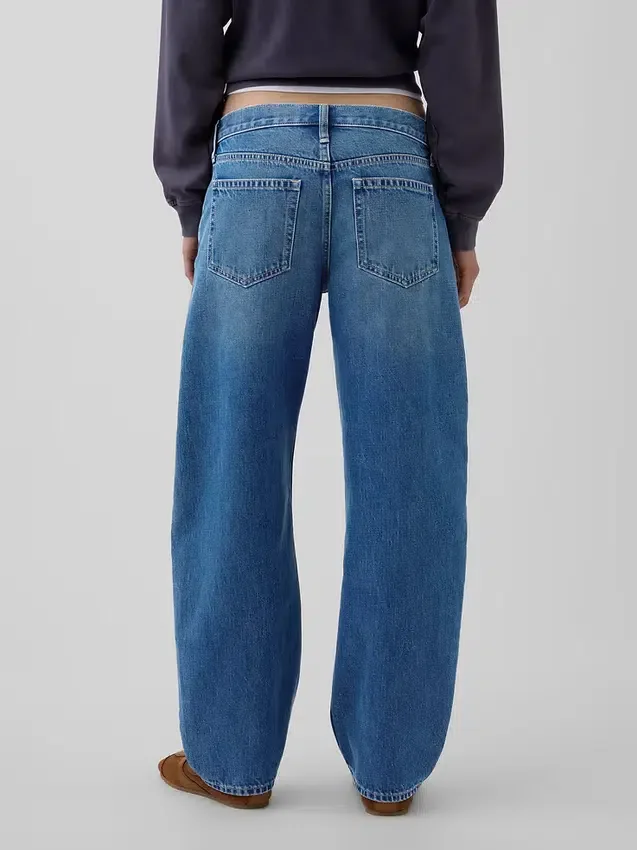 Barrel-Jeans met lage taille