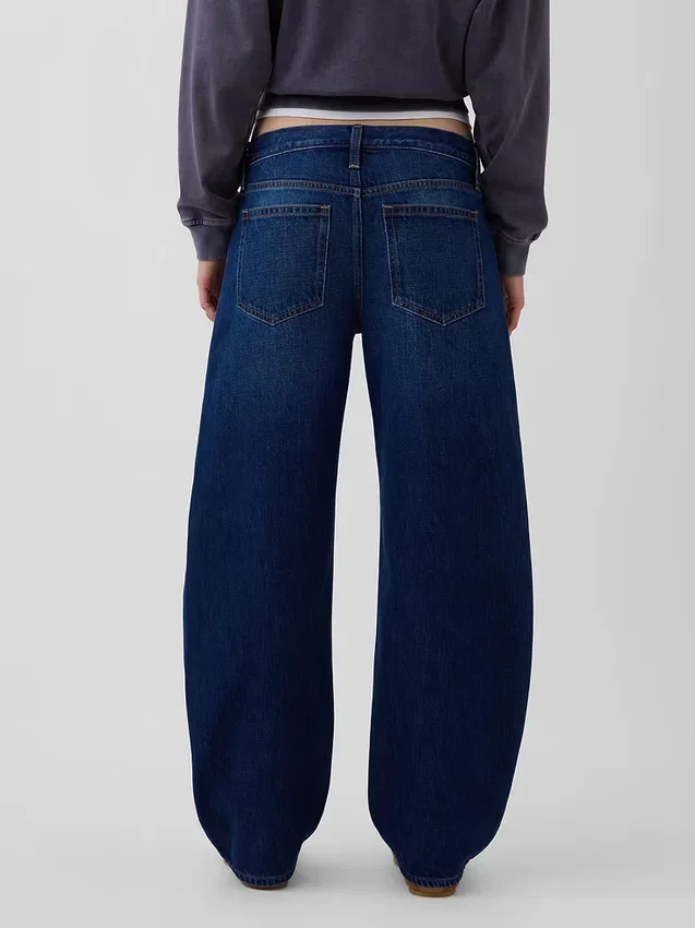 Barrel-Jeans met lage taille