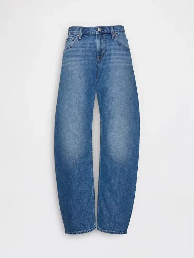 Barrel-Jeans met lage taille