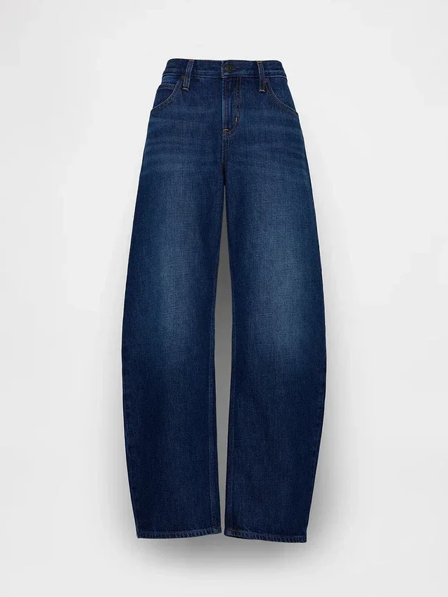 Barrel-Jeans met lage taille