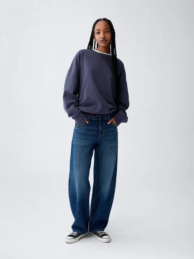 Barrel-Jeans met lage taille