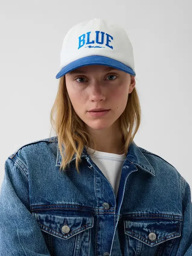 Baseballpet met blauw logo