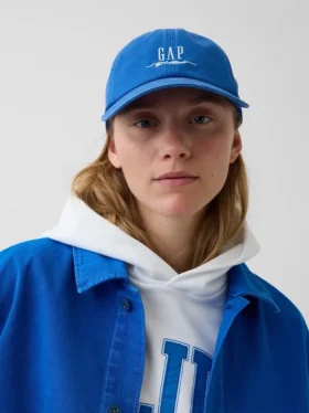 Baseballpet met blauw logo