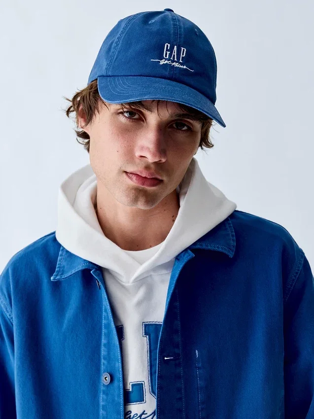 Baseballpet met blauw logo