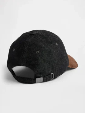 Baseballpet van denim en corduroy