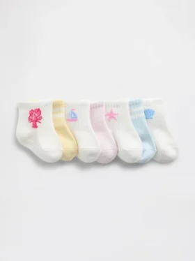 Beachy Quarter Crew-sokken voor peuters (7-pack)