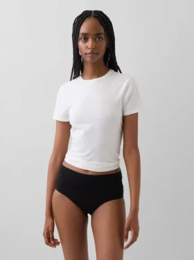 Bikini met hoge taille van biologisch stretchkatoen