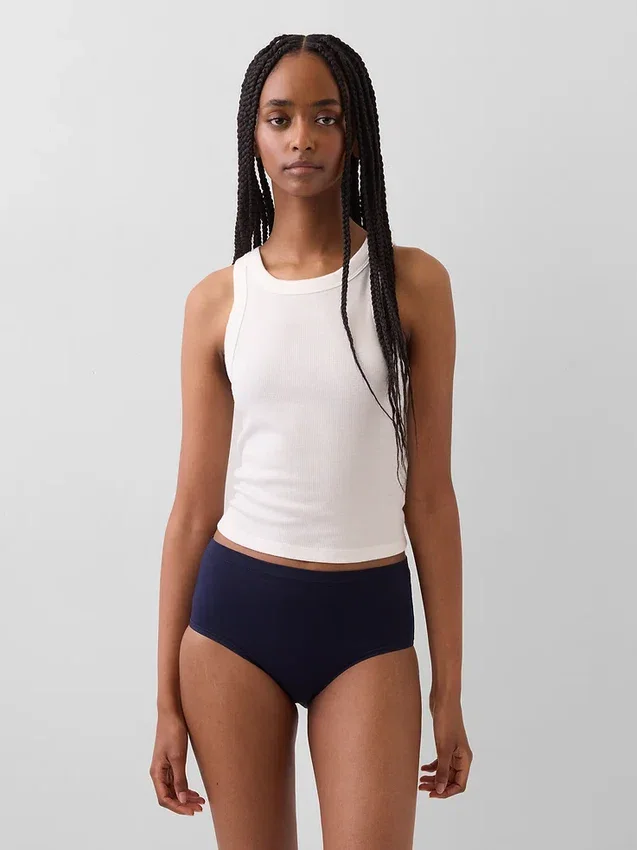 Bikini met hoge taille van biologisch stretchkatoen