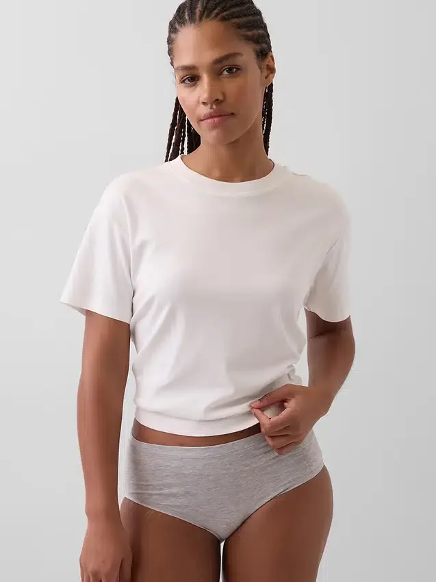 Bikini met hoge taille van biologisch stretchkatoen