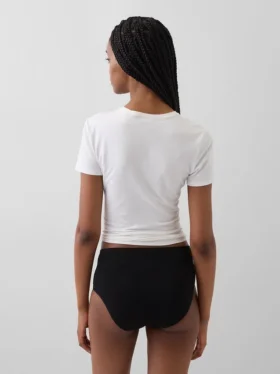 Bikini met hoge taille van biologisch stretchkatoen